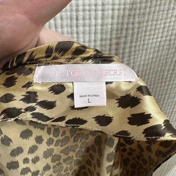 VTG Y2K Victoria's Secret Leopard Print Slip Dress Nightie Lingerie Sz Large - Picture 10 of 13